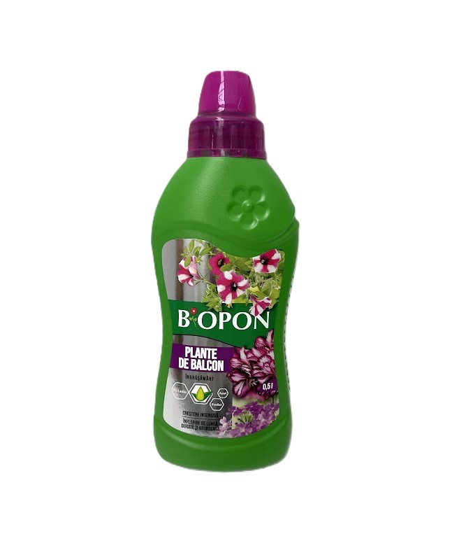 ingrasamant plante de balcon Biopon 0.5L fertilizator flori ghiveci