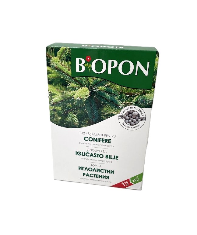 ingrasamant granulat pentru conifere Biopon 1 kg fertilizator tuia